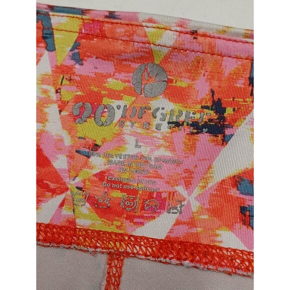 90 Degree by Reflex Athletic Leggings Pink Cropped Geometric Abstract Sz L - Picture 8 of 8